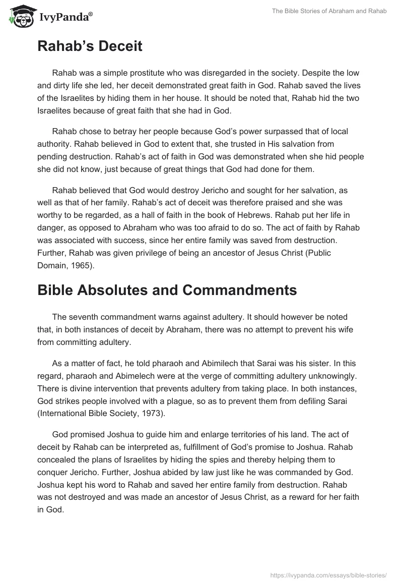 The Bible Stories of Abraham and Rahab. Page 2