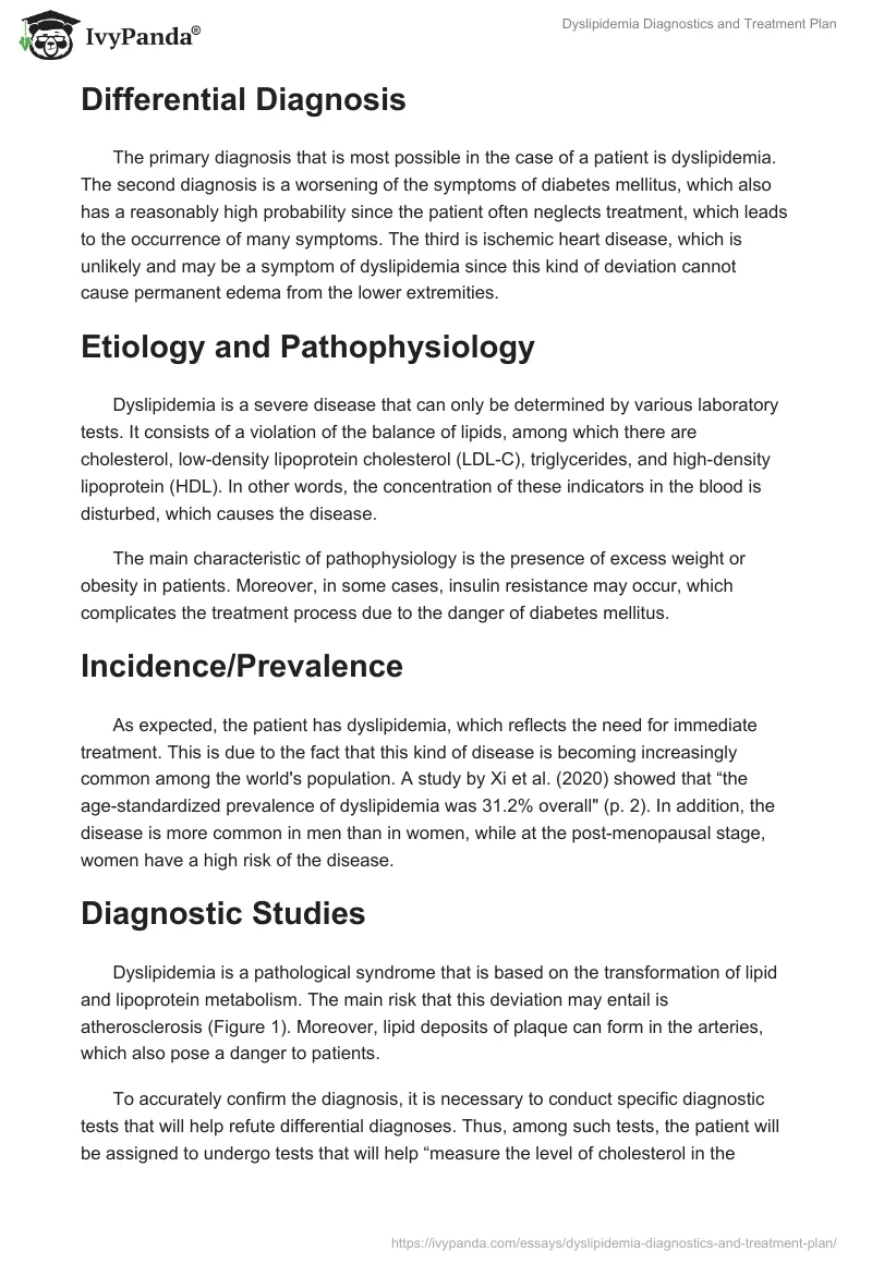 Dyslipidemia Diagnostics and Treatment Plan. Page 2