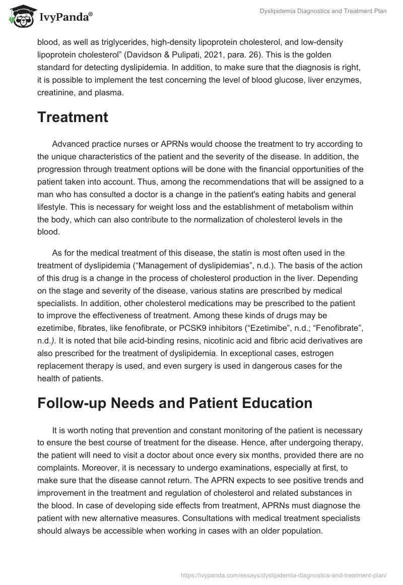 Dyslipidemia Diagnostics and Treatment Plan. Page 3
