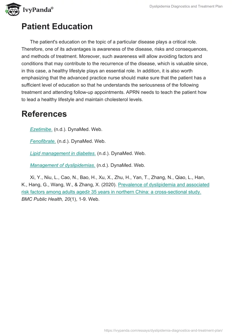Dyslipidemia Diagnostics and Treatment Plan. Page 4