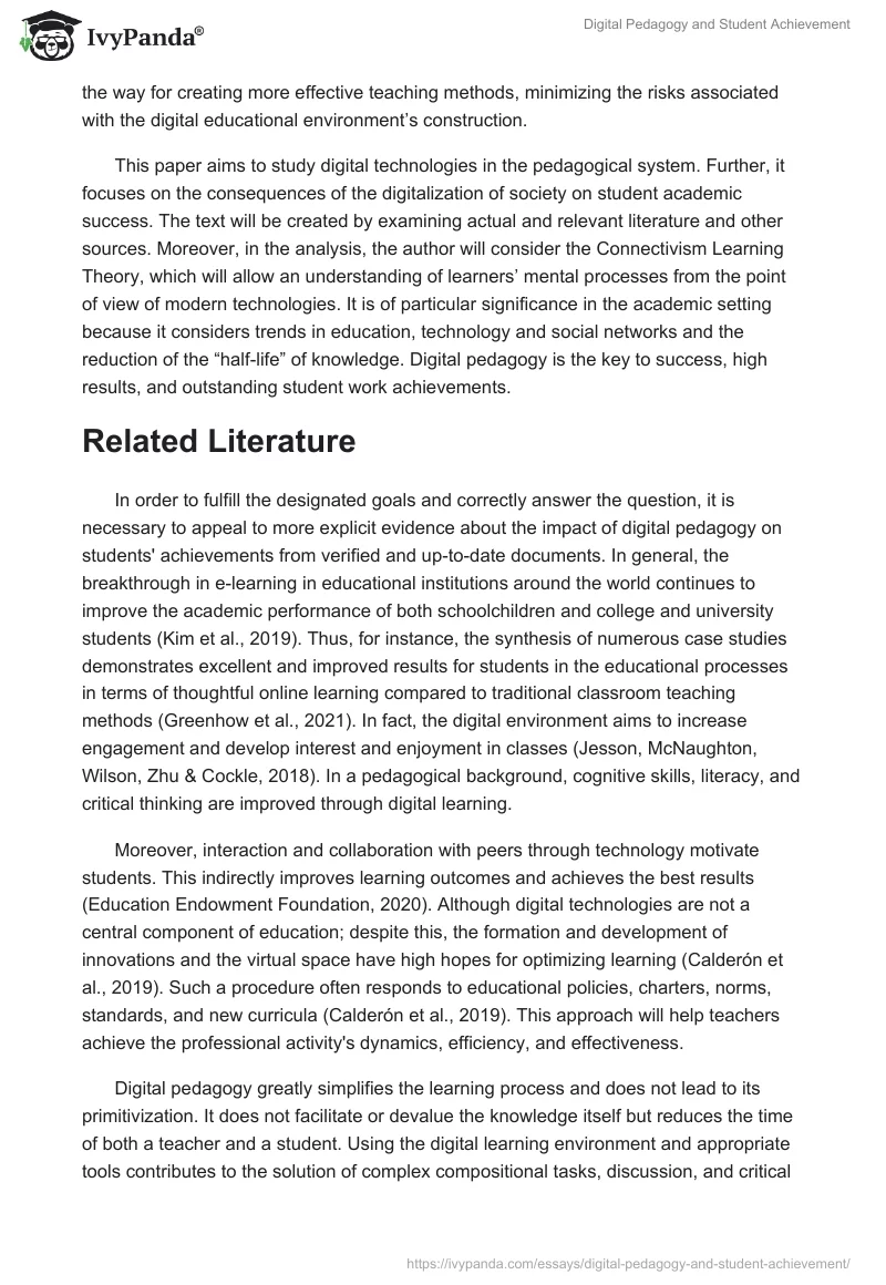 Digital Pedagogy and Student Achievement. Page 2