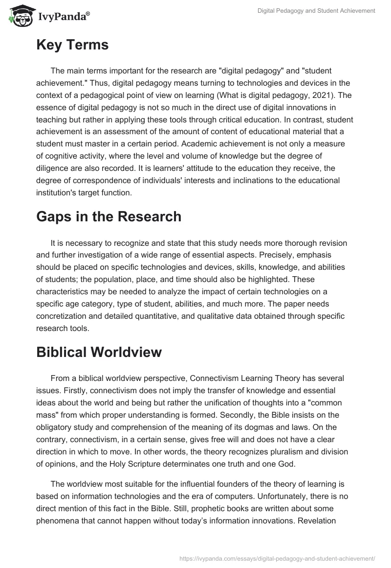 Digital Pedagogy and Student Achievement. Page 4