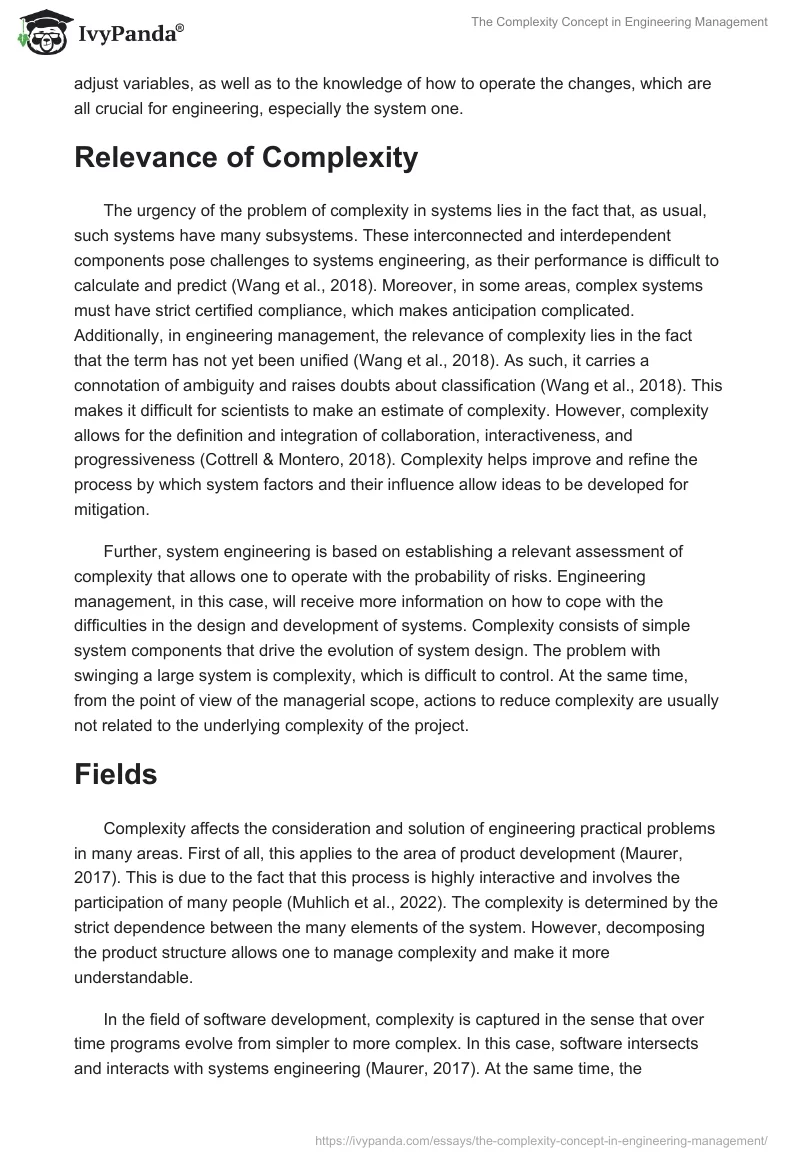 The Complexity Concept in Engineering Management. Page 3