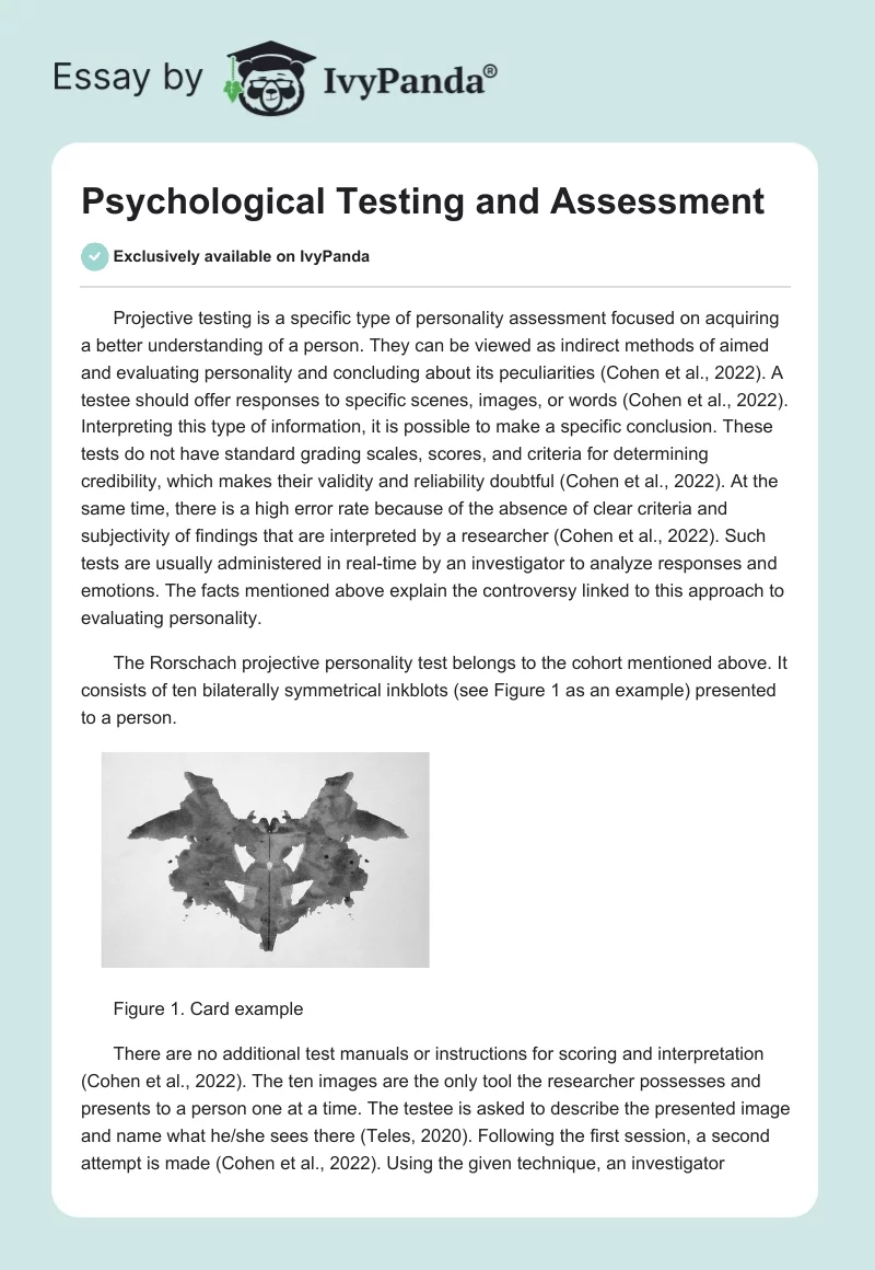 Psychological Testing and Assessment. Page 1