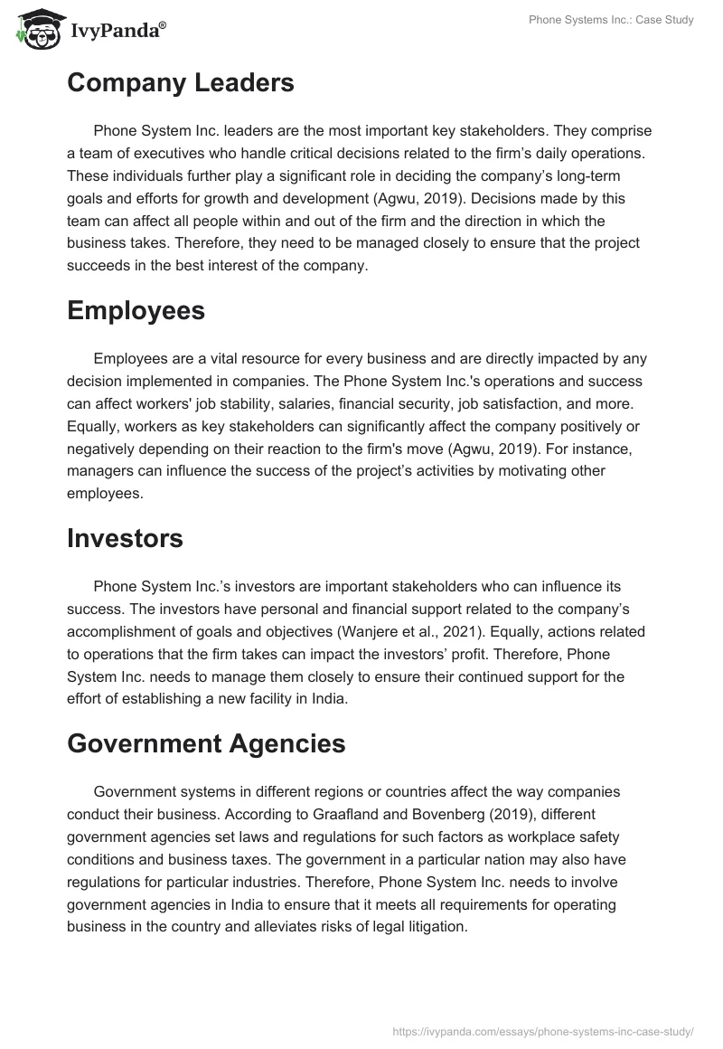 Phone Systems Inc.: Case Study. Page 2