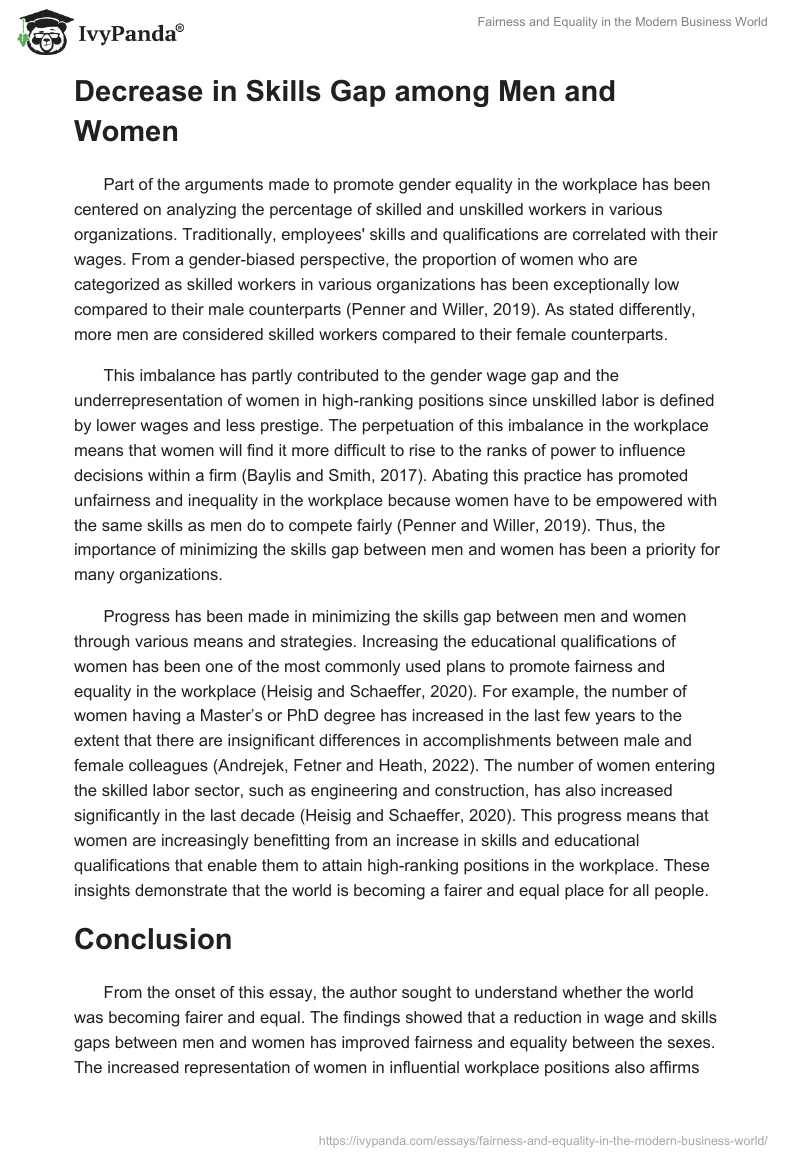 Fairness and Equality in the Modern Business World. Page 4