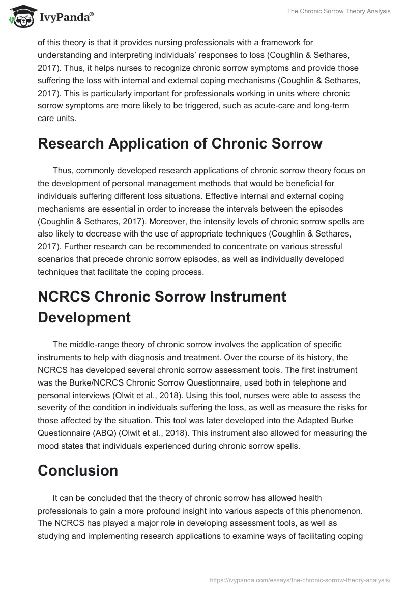 The Chronic Sorrow Theory Analysis. Page 2