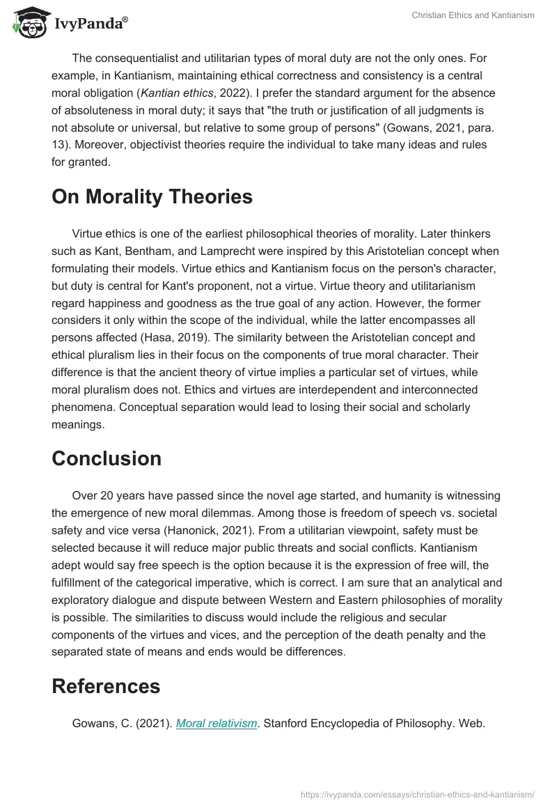 Christian Ethics and Kantianism. Page 2