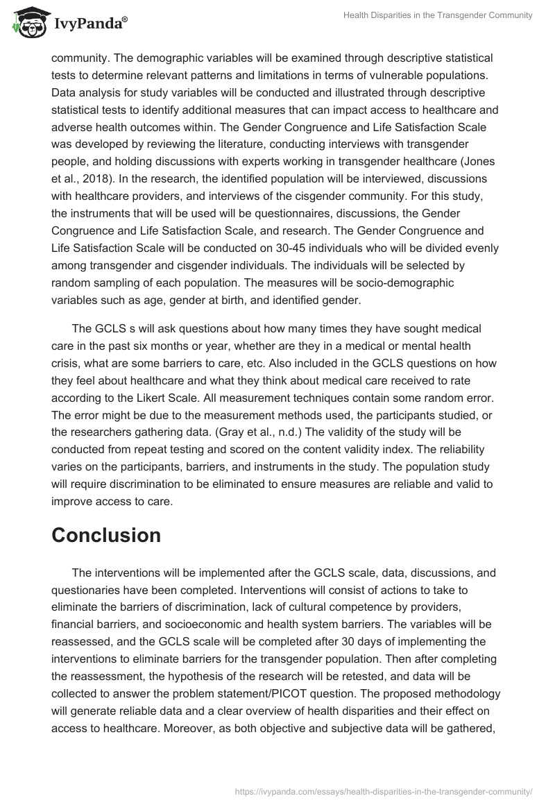 Health Disparities in the Transgender Community. Page 2