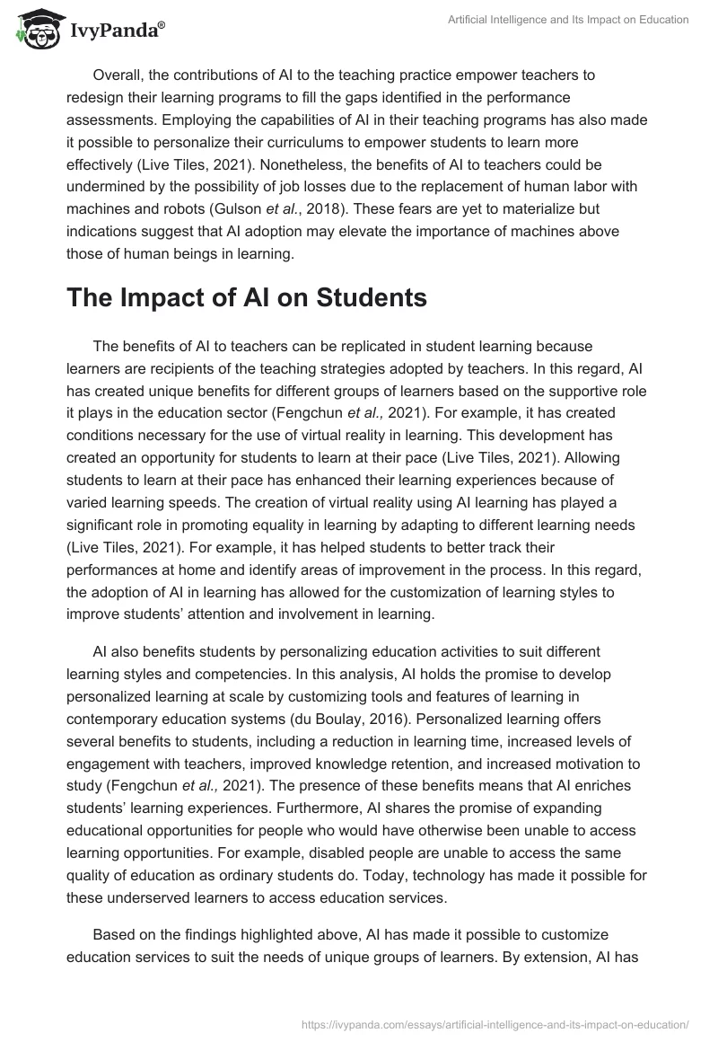 importance of ai in education essay