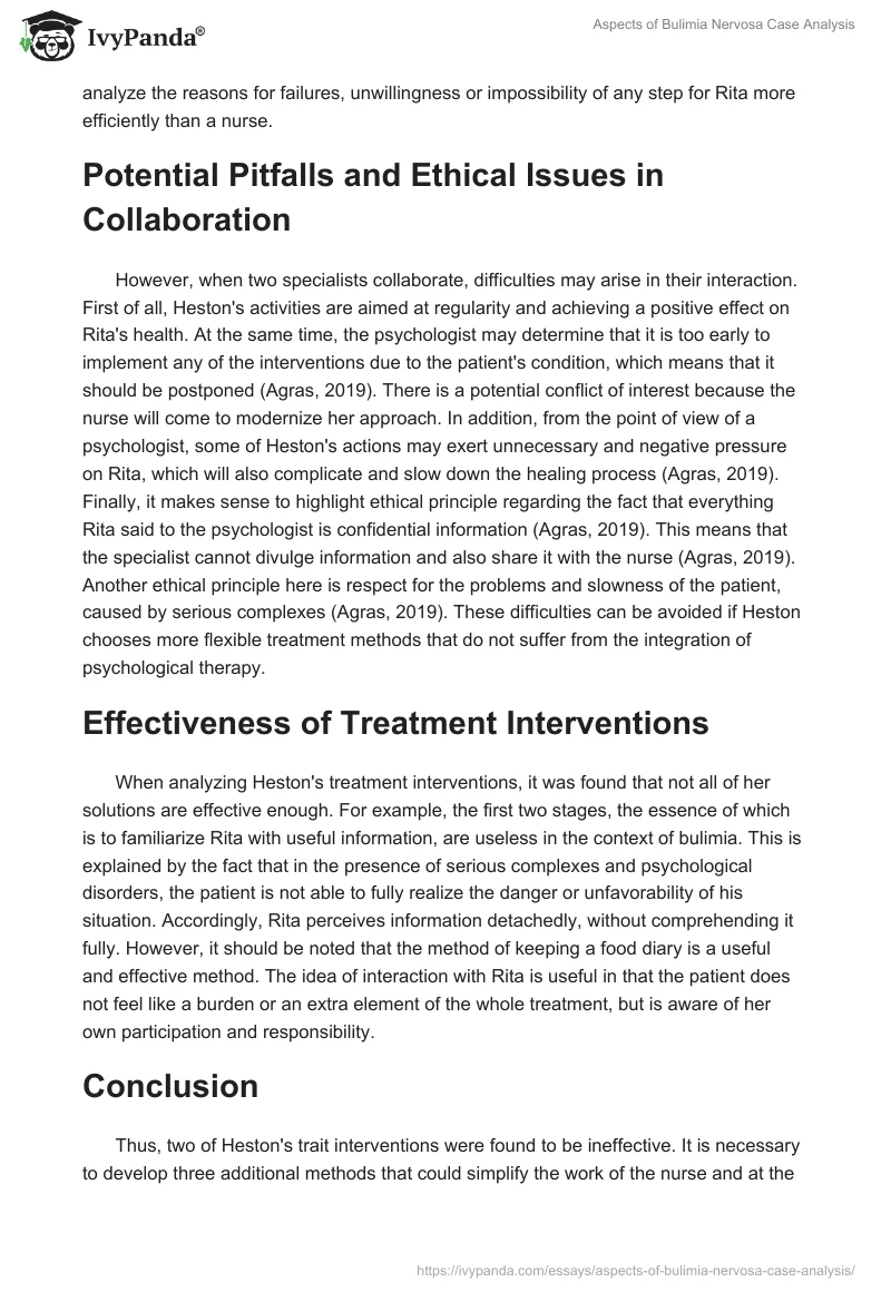 Treatment Interventions for Bulimia Nervosa: Case Analysis. Page 3