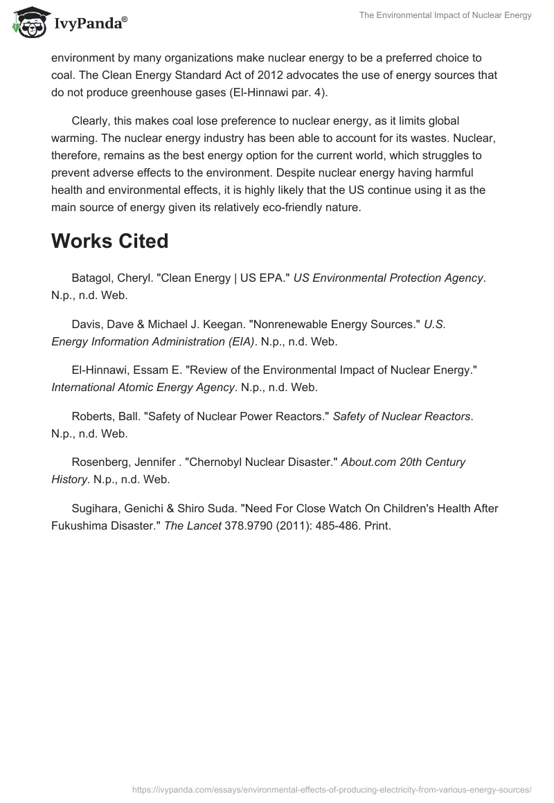 The Environmental Impact of Nuclear Energy. Page 4