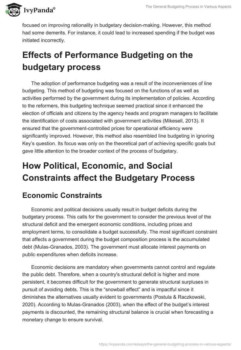 The General Budgeting Process in Various Aspects. Page 2