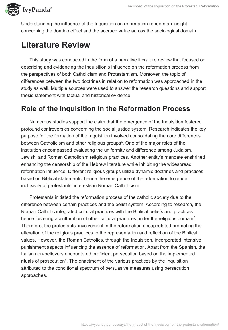 The Impact of the Inquisition on the Protestant Reformation. Page 3