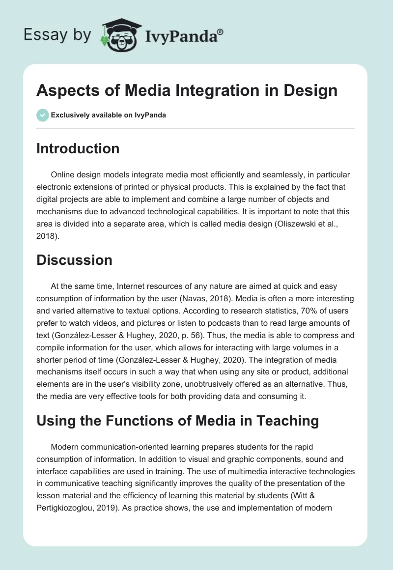 Aspects of Media Integration in Design. Page 1