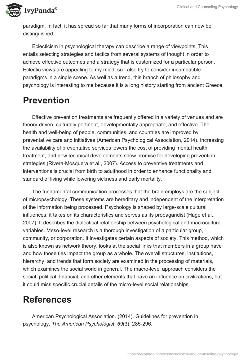 Clinical and Counseling Psychology. Page 3