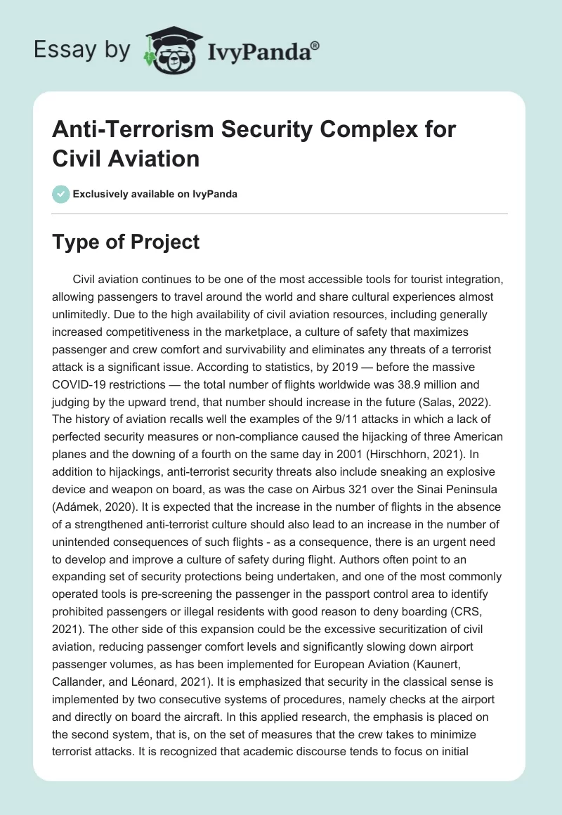 Anti-Terrorism Security Complex for Civil Aviation. Page 1