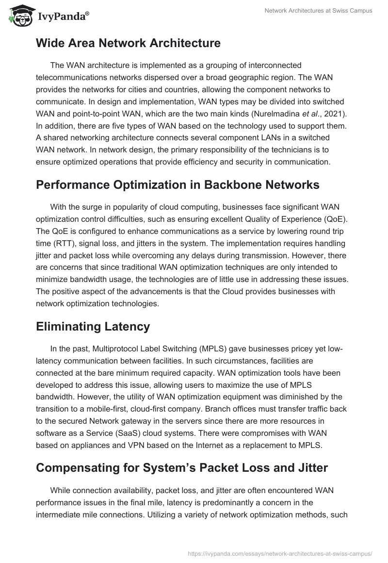 Network Architectures at Swiss Campus. Page 2