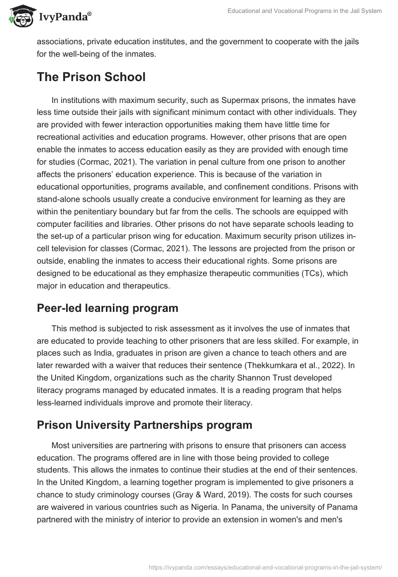 Educational and Vocational Programs in the Jail System. Page 2