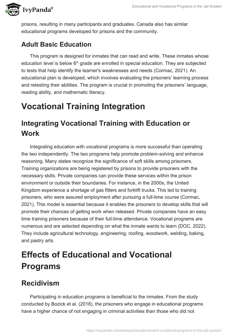Educational and Vocational Programs in the Jail System. Page 3