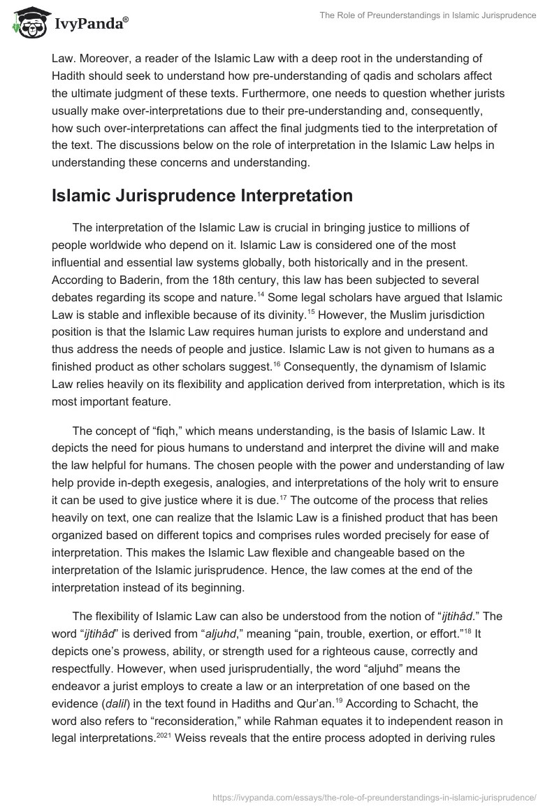 The Role of Preunderstandings in Islamic Jurisprudence. Page 4