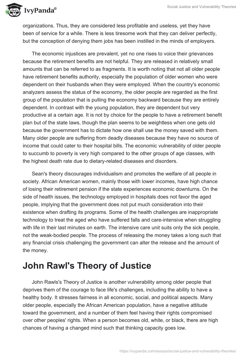 Social Justice and Vulnerability Theories. Page 2