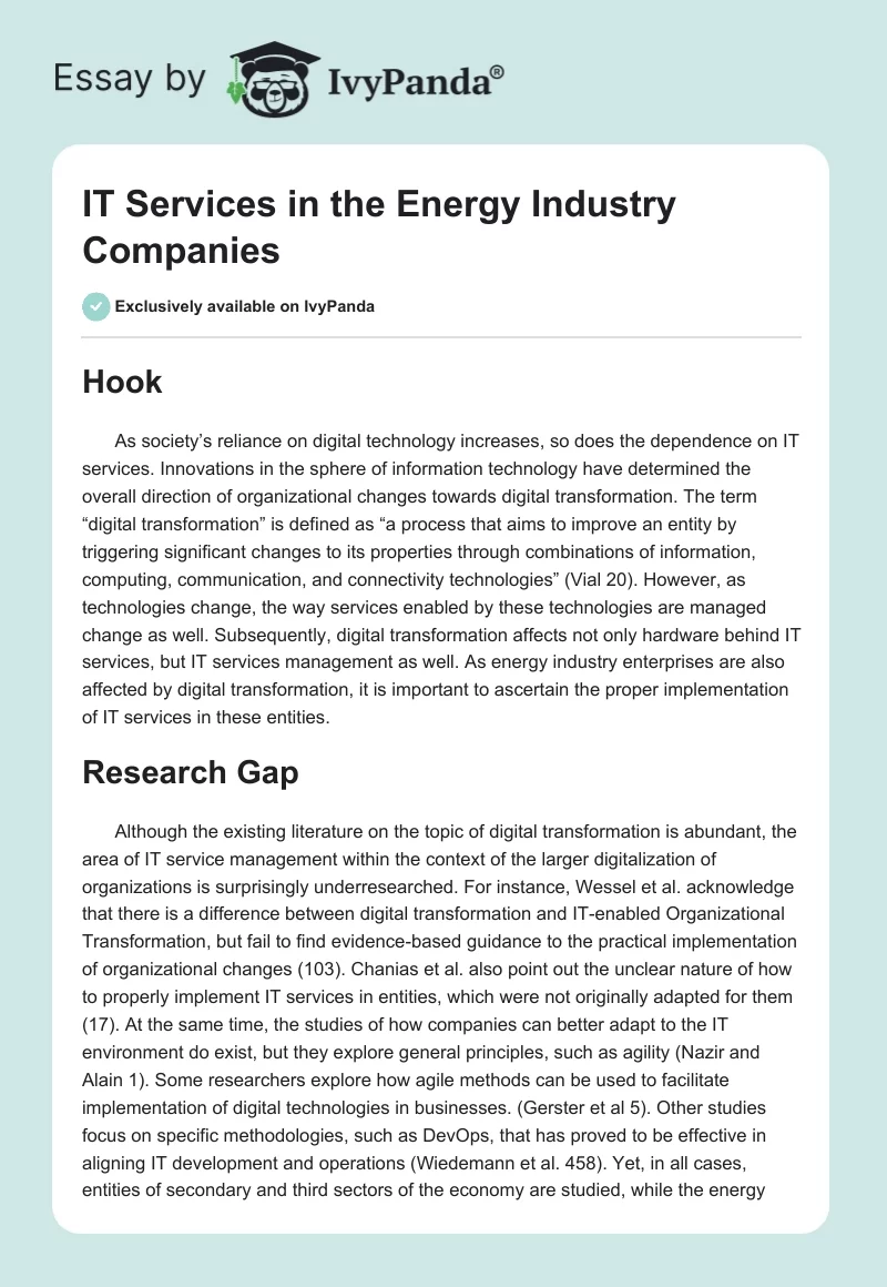 IT Services in the Energy Industry Companies. Page 1