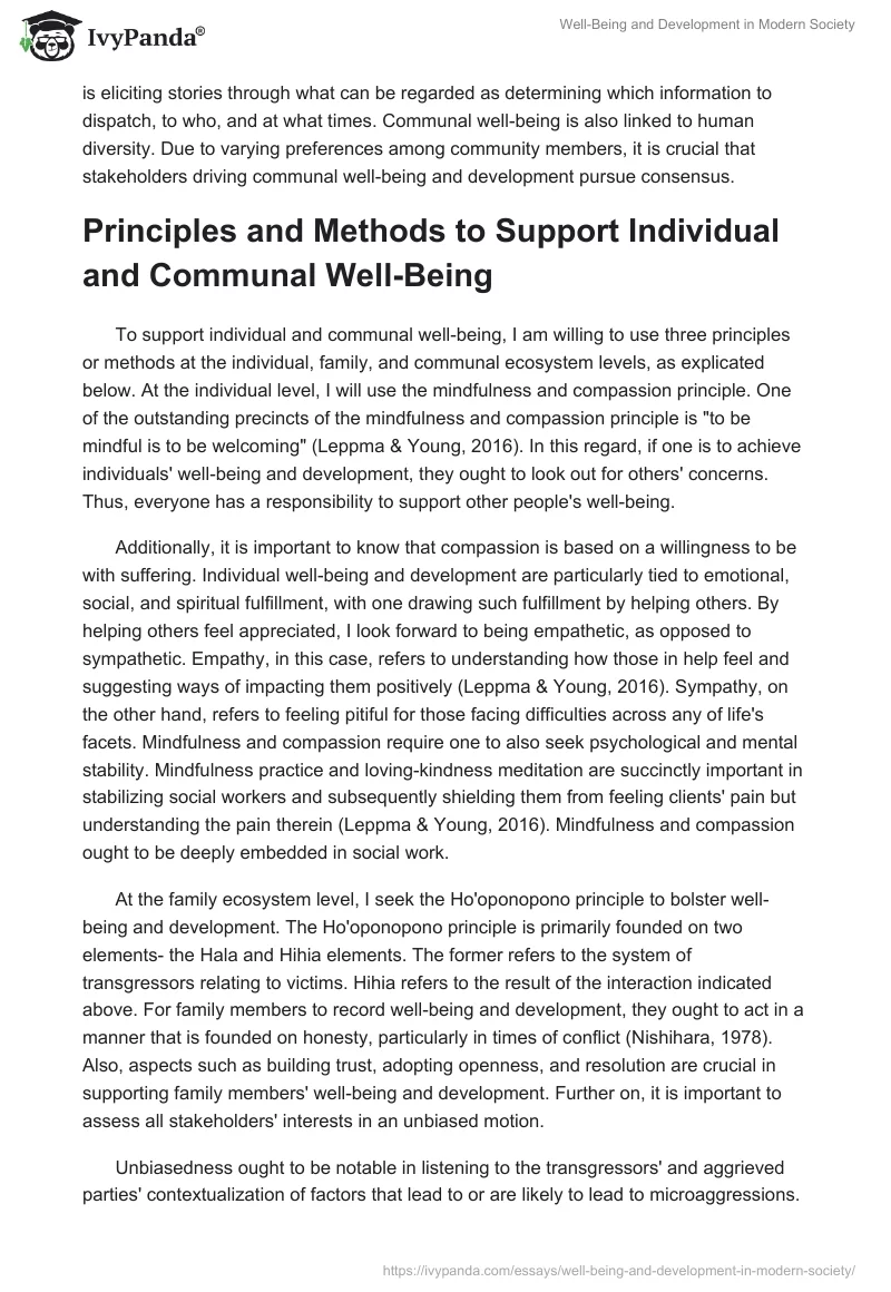 Well-Being and Development in Modern Society. Page 2