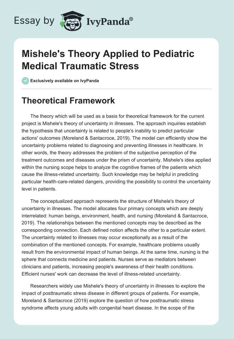 Mishele's Theory Applied to Pediatric Medical Traumatic Stress. Page 1