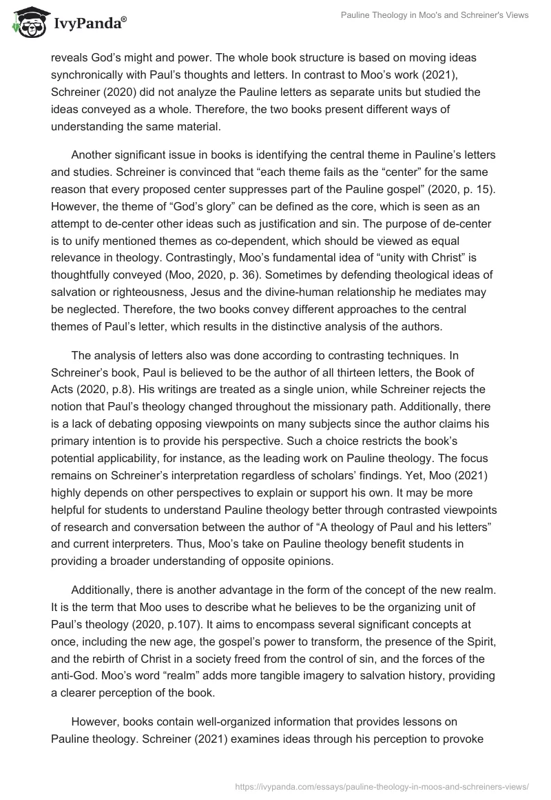 Pauline Theology in Moo's and Schreiner's Views. Page 2