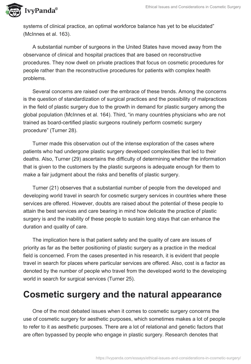 Ethical Issues and Considerations in Cosmetic Surgery. Page 5