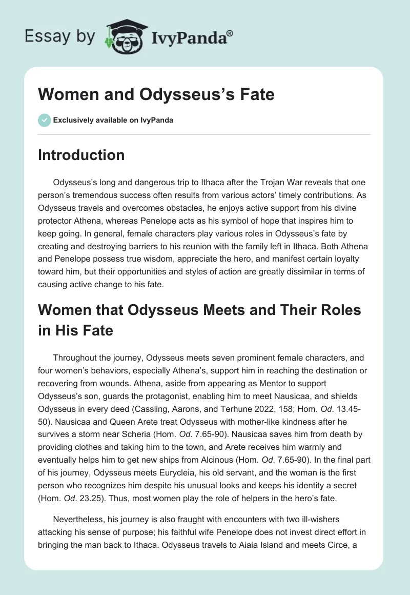 Women and Odysseus’s Fate. Page 1