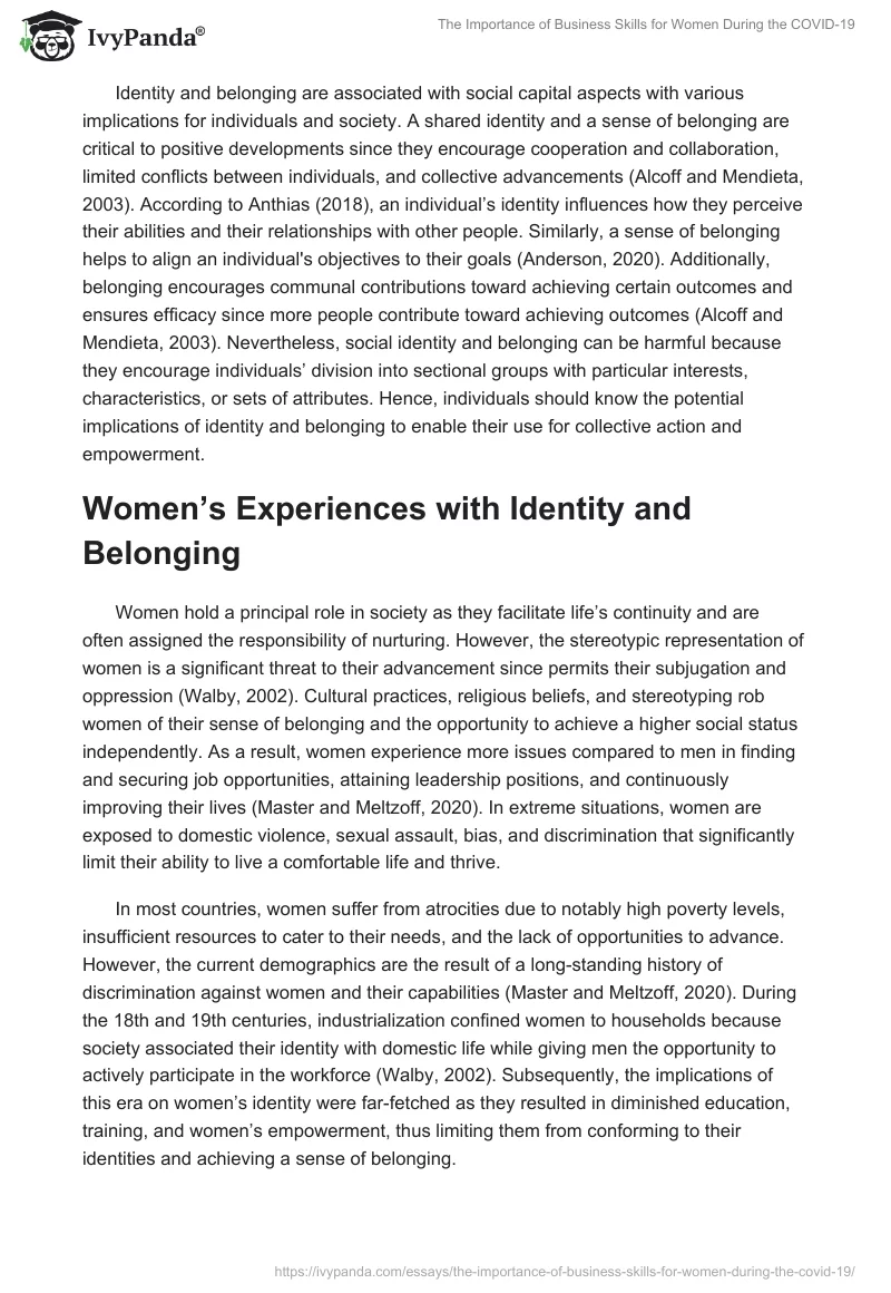 The Importance of Business Skills for Women During the COVID-19. Page 2