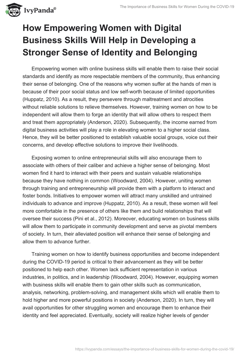 The Importance of Business Skills for Women During the COVID-19. Page 3