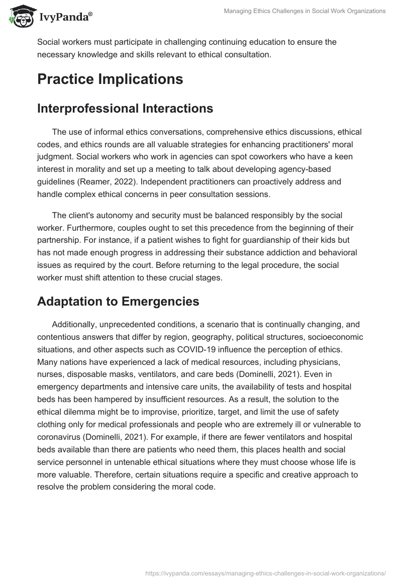 Managing Ethics Challenges in Social Work Organizations. Page 4