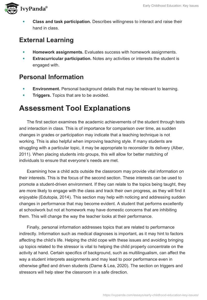Early Childhood Education: Key Issues. Page 2