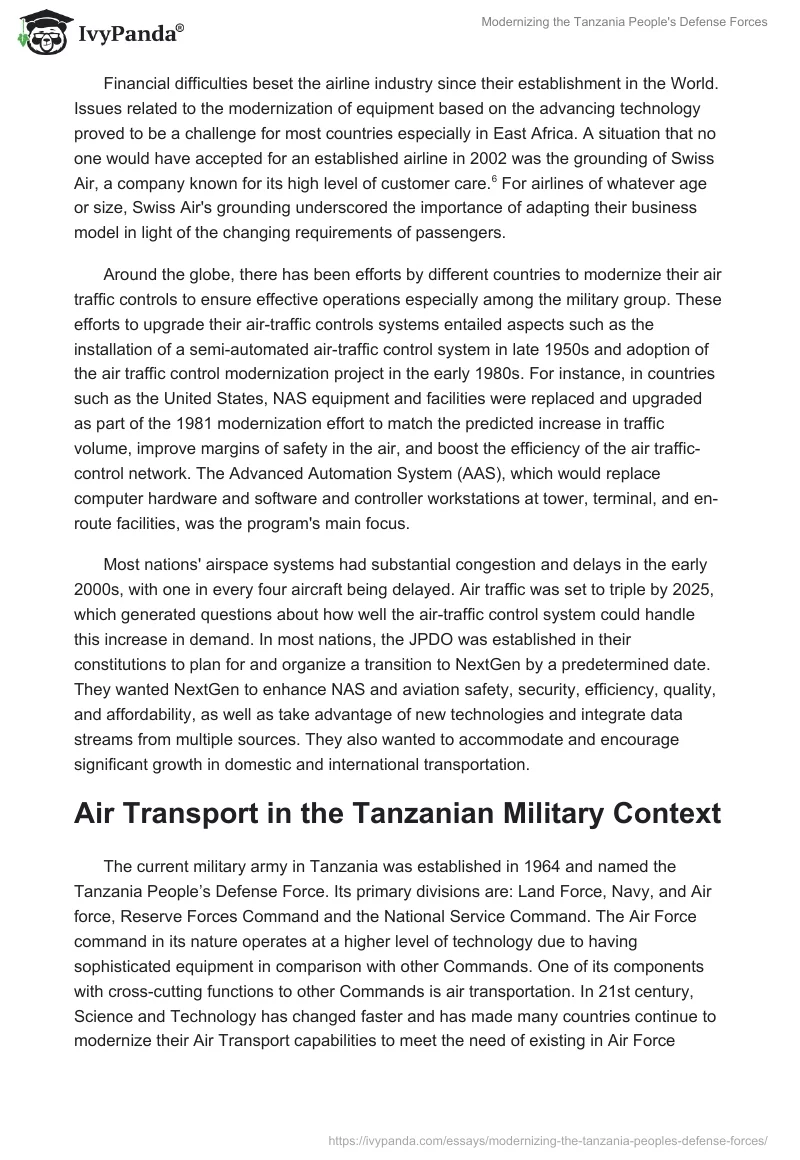 Modernizing the Tanzania People's Defense Forces. Page 3