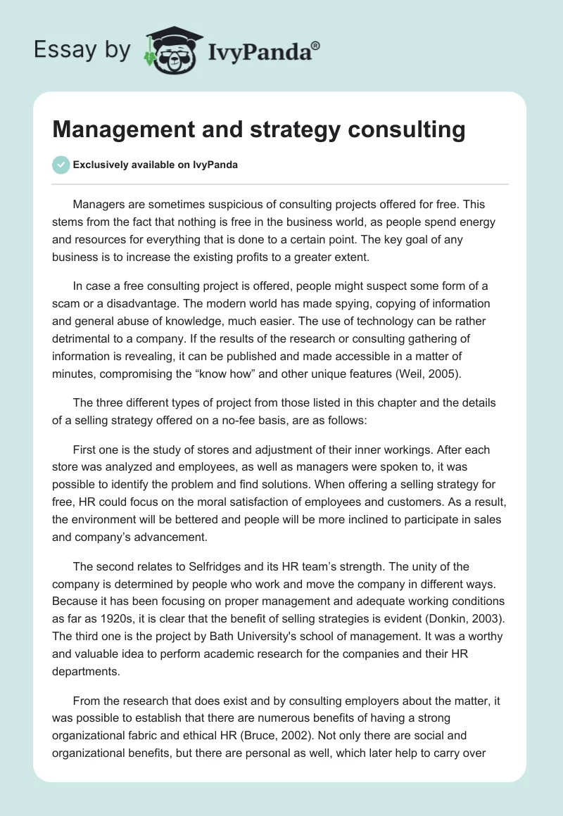 Management and strategy consulting. Page 1