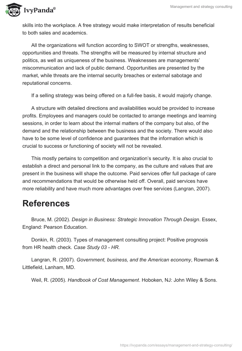 Management and strategy consulting. Page 2