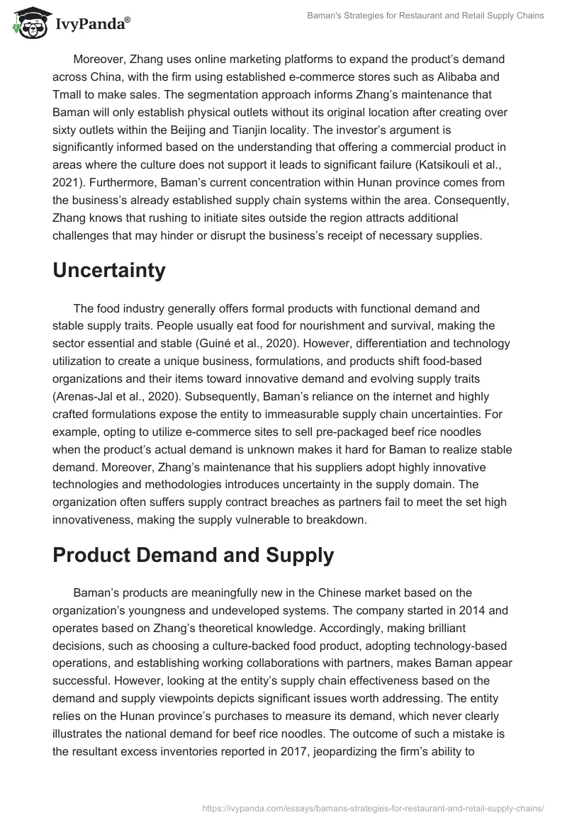 Baman's Strategies for Restaurant and Retail Supply Chains. Page 2