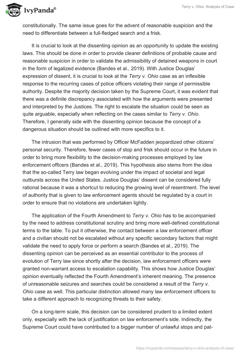 Terry v. Ohio: Analysis of Case. Page 2