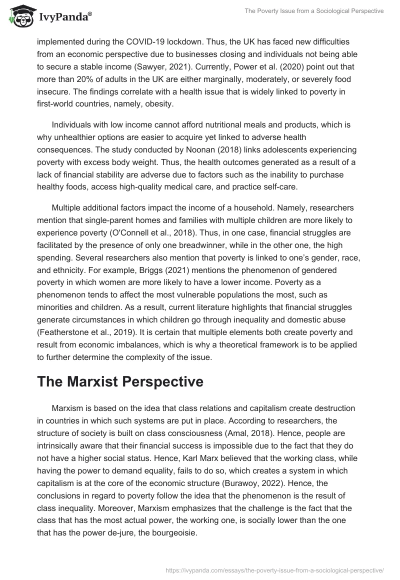 The Poverty Issue From a Sociological Perspective. Page 2