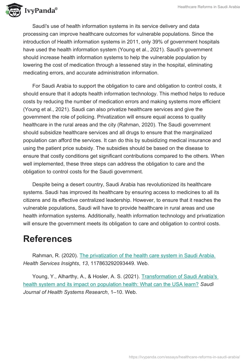 Healthcare Reforms in Saudi Arabia. Page 2