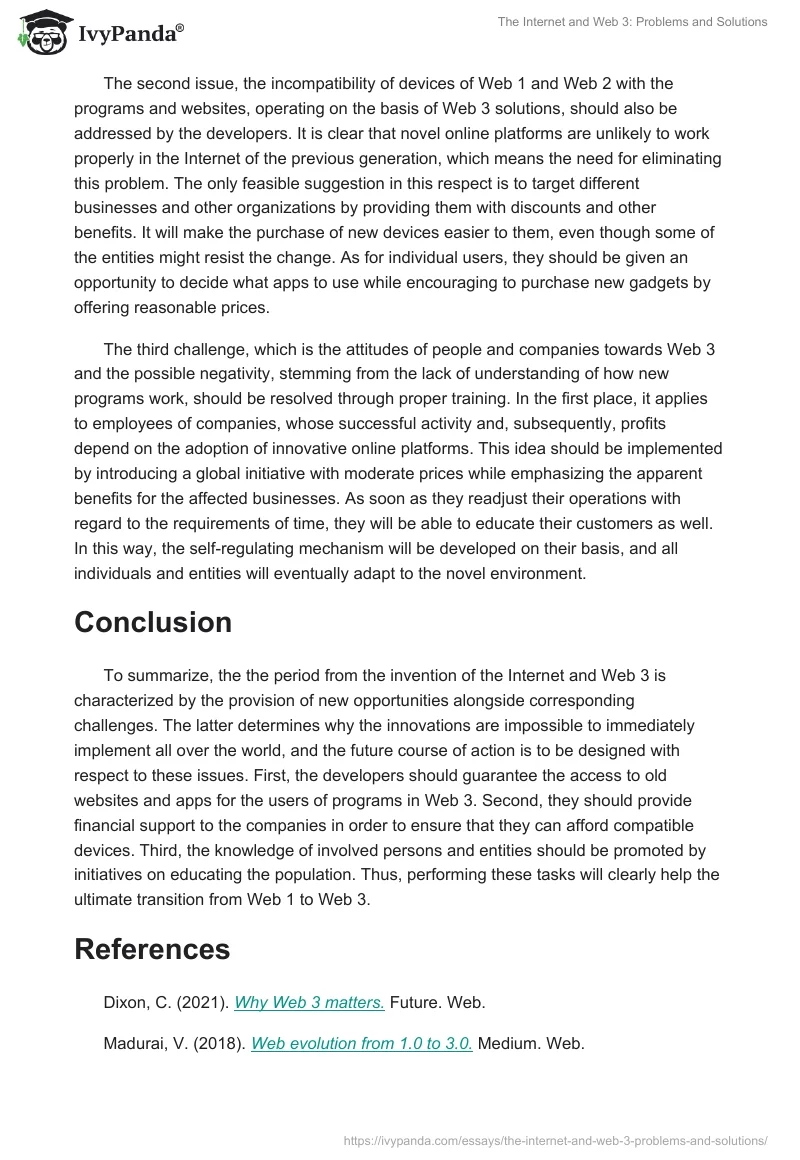 The Internet and Web 3: Problems and Solutions. Page 3