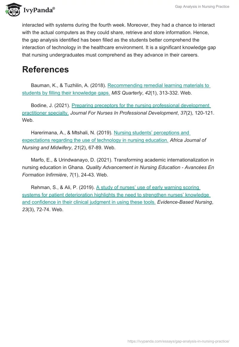 Gap Analysis in Nursing Practice. Page 5