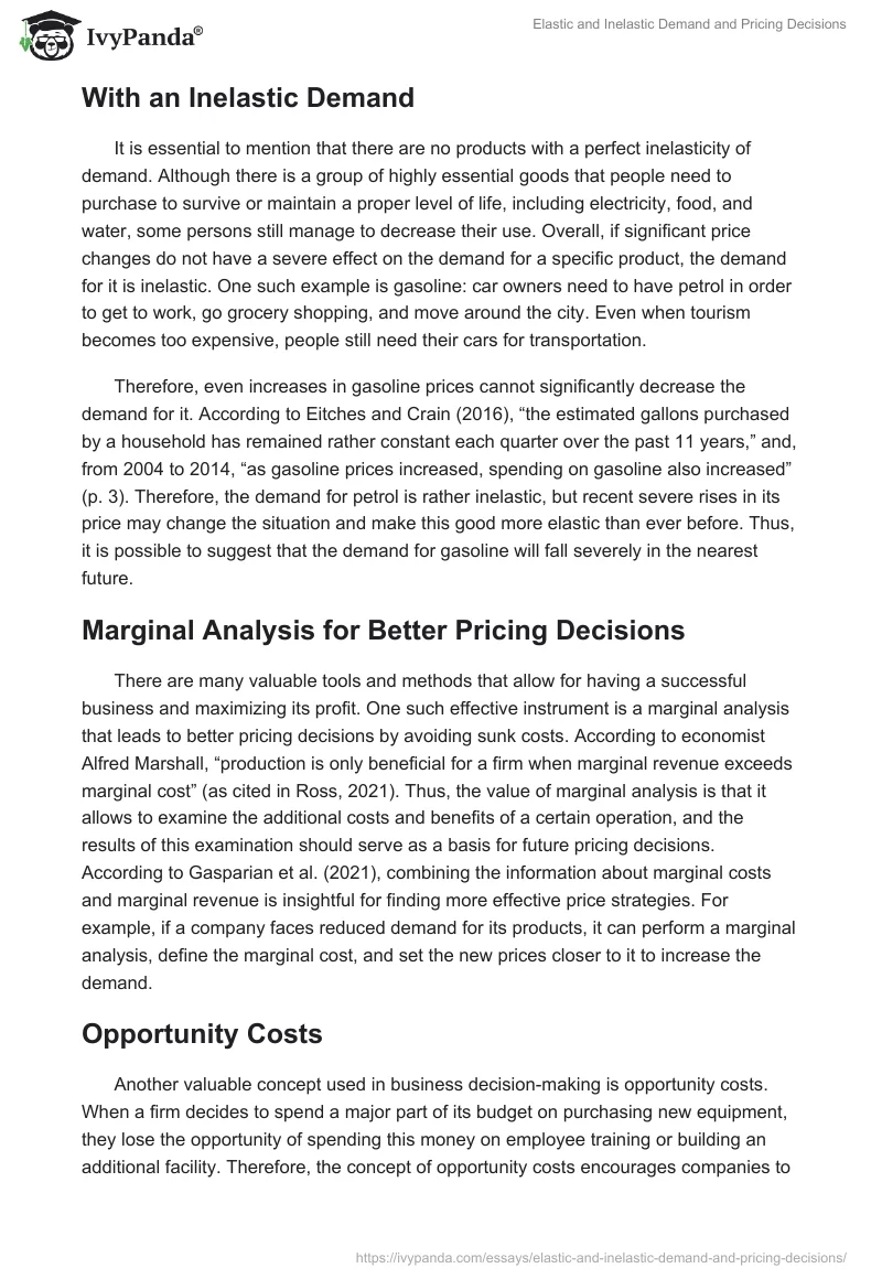 Elastic and Inelastic Demand and Pricing Decisions. Page 2