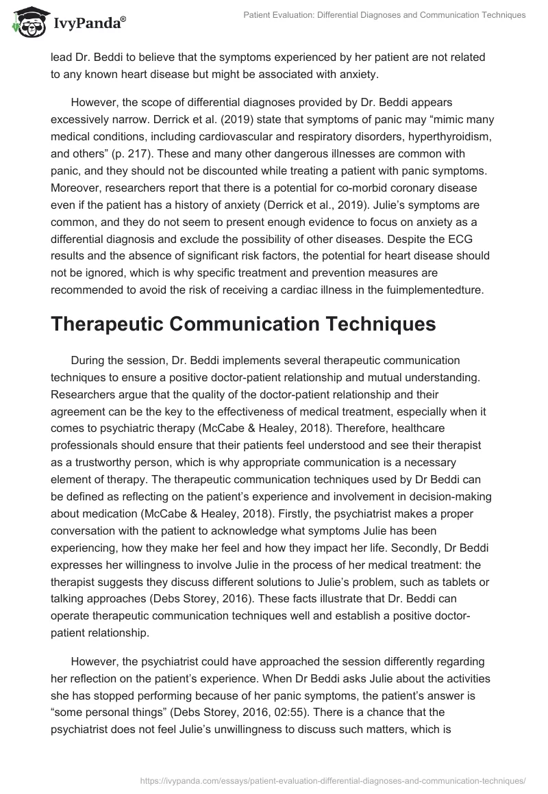 Patient Evaluation: Differential Diagnoses and Communication Techniques. Page 2