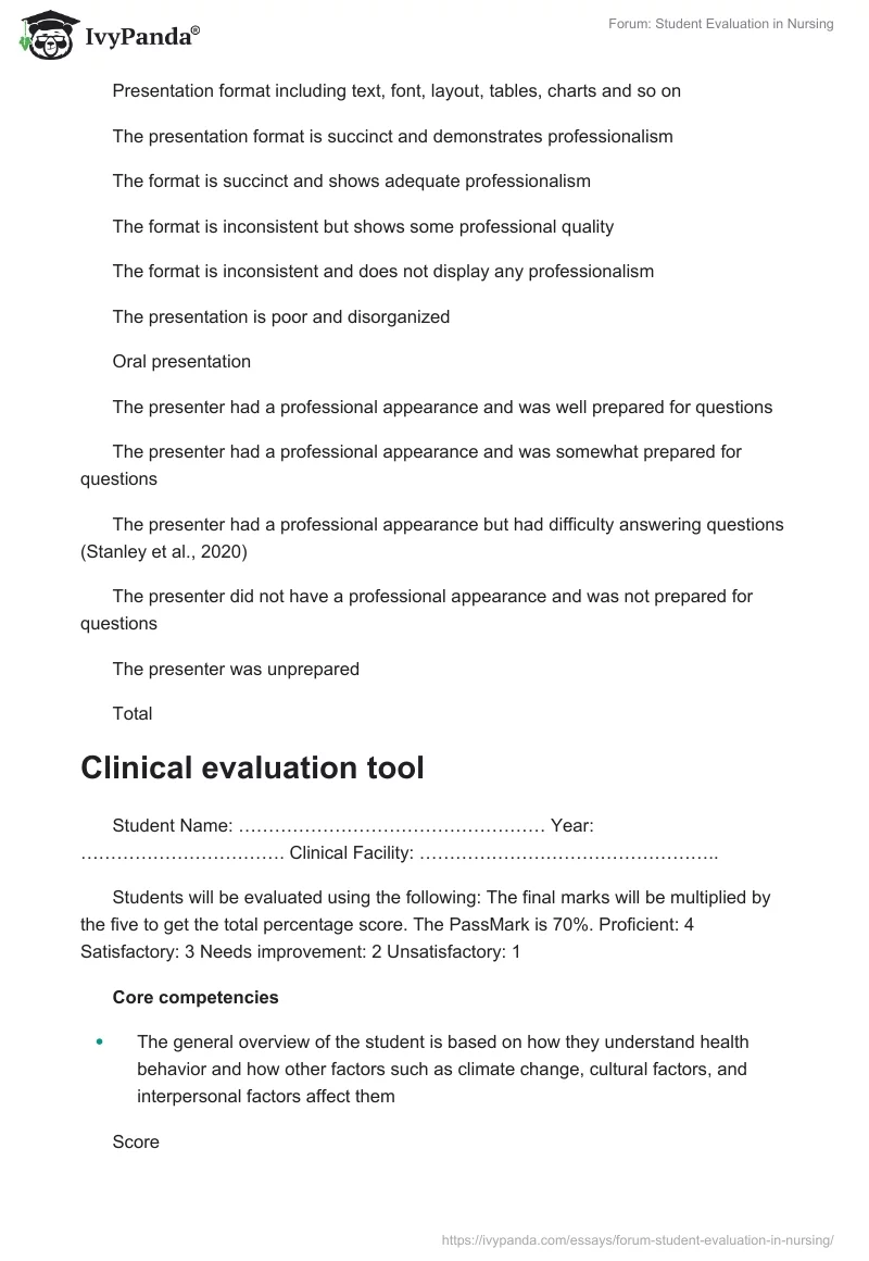 Forum: Student Evaluation in Nursing. Page 5
