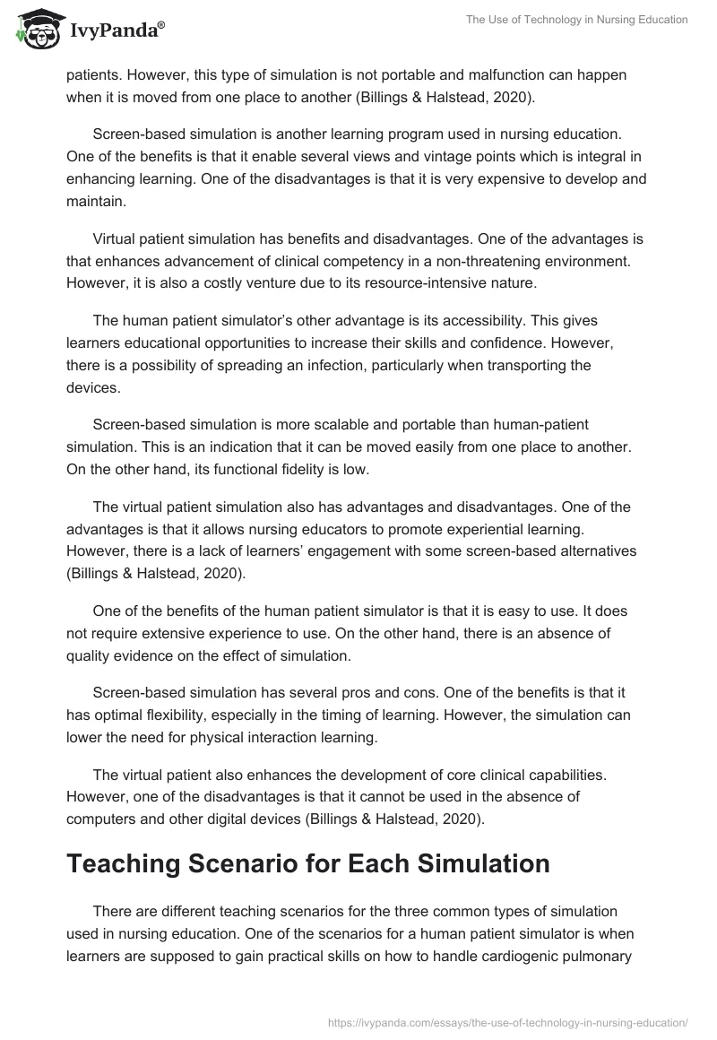 The Use of Technology in Nursing Education. Page 2
