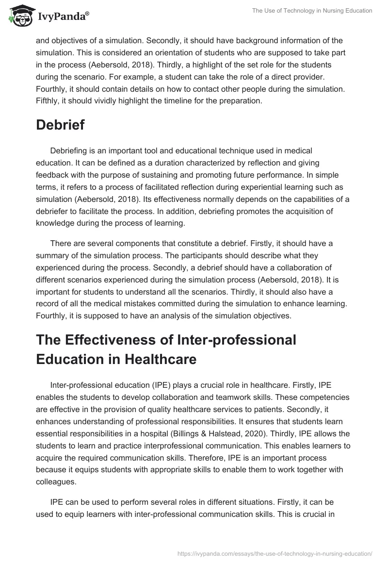 The Use of Technology in Nursing Education. Page 4